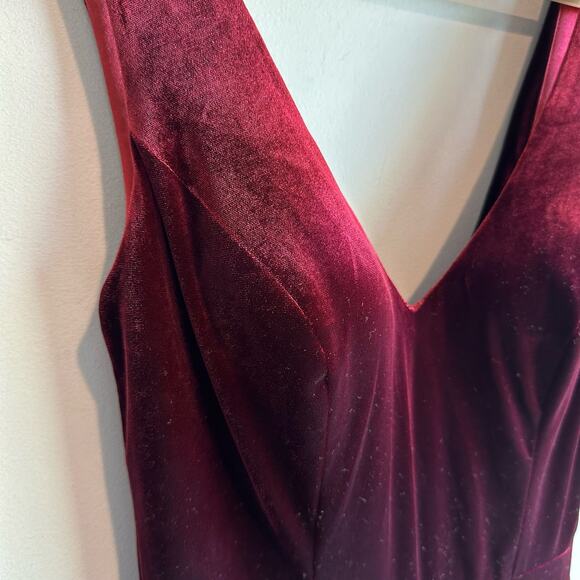Revelry Dakota Velvet Maxi Dress Bridesmaid Holiday Deep Burgundy 2 - Picture 3 of 11
